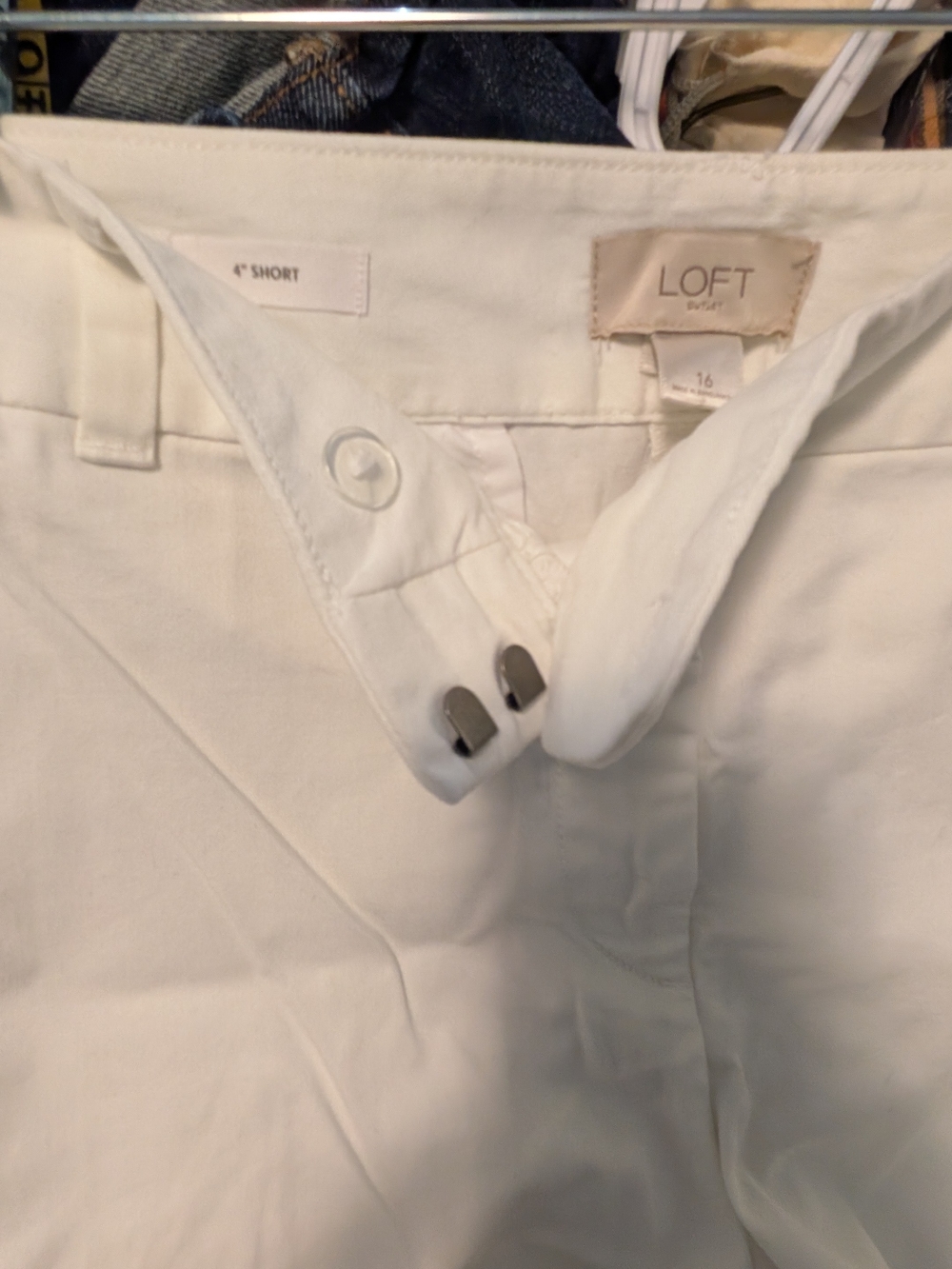 Ann Taylor Loft White Chino Shorts - Picture 3 of 7